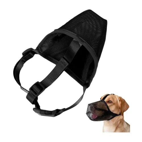 YZROHYI Schäferhund Maulkorb Hund Groß,Hunter Maulkörbe für Kleine Hunde Beisskorb,Maulkorb Labrador Retriever,Dog Muzzle,Atmungsaktive Haustier Maske,Weicher Netzmaulkorb Hund zum Lecken und Kauen-M