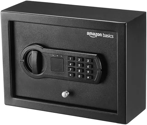 Amazon Basics Safe, klein und schlank für die Schreibtischschublade