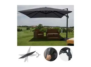 Gastronomie-Ampelschirm MCW-A96, 3x3m in schwarz von MCW