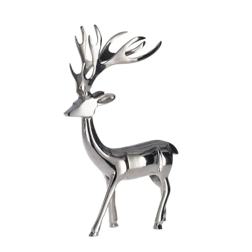 EGLO LIVING Deko Rentier Baligian – Festliche Weihnachtsdeko aus Chrom - Das stilvolle Rentier aus chromfarbenem Aluminium ist eine elegante Bereicherung für deine Weihnachts- und Herbstdeko. Mit 40 cm Höhe und feinen Details zieht es alle Blicke auf sich und schafft eine einladende Atmosphäre.