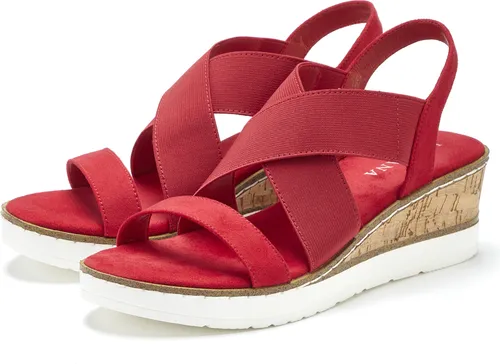 LASCANA Sandalette rot Größe 42 – Vegan und stylish - Elegante Sandalette mit Keilabsatz von LASCANA, ideal für den Sommer. Die elastischen Riemen sorgen für Komfort und Halt. Absatzhöhe ca. 6 cm. Perfekt für jeden Anlass!