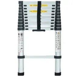 EAXUS Teleskopleiter 3,2m – Stabil und Platzsparend - Ausziehbare Teleskopleiter aus Aluminium, max. 150 kg belastbar. Ideal für Haushalt und Garten, bietet Sicherheit durch rutschfeste Sprossen und platzsparendes Design.