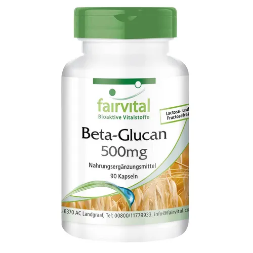 Beta Glucan 500 mg 90 Kapseln, Immunsystem, Cholesterinspiegel VEGAN | fairvital