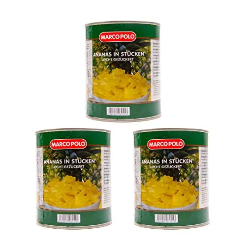 Food-United Ananas in Stücken leicht gezuckert 4 Dosen Füllmenge 825g ATG 490g süß-säuerlich und fruchtig, zart und bissfest Top Produkt aus Thailand reif geerntet