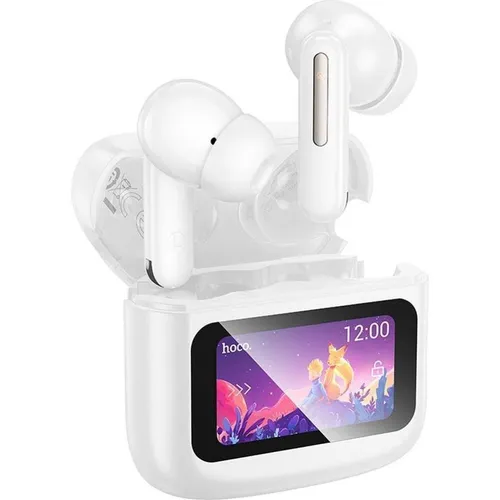 Hoco Wireless headphones wireless earphones bluetooth with touch screen TWS EQ14 white (7 h, Kabellos) (54557358)