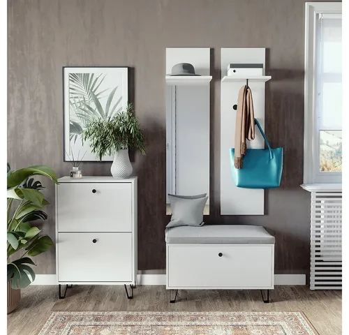 Vicco Garderoben-Set Siri, Weiß in weiß von Vicco