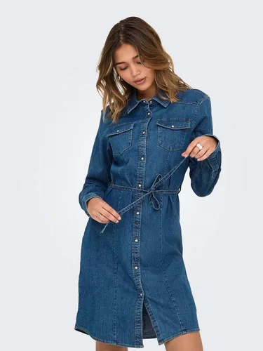 ONLY Jeanskleid ONLSASIA L/S STRETCH DNM DRESS AKM - Kleider: Stilvolles Jeanskleid mit körpernahem Schnitt, elastischem Material und strapazierfähigem Jeansstoff für maximalen Komfort und Vielseitigkeit.