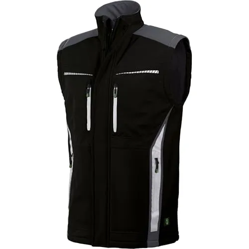 Leibwächter Flex-Line Softshell Bodywarmer Arbeitsweste Herren schwarz-grau Gr. M, Funktionsweste für Handwerk & Industrie, Weste mit wärmender Isolierung, wetterfeste Arbeitsbekleidung