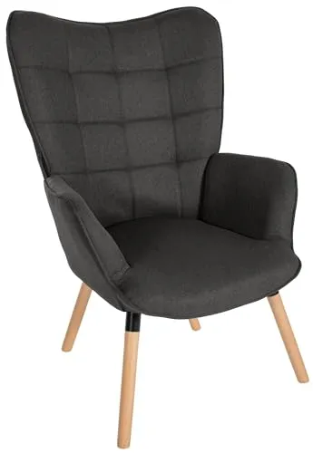 CLP Relaxsessel Garding – Komfortabler Polstersessel in Dunkelgrau - Lounge- & Cocktailsessel mit hoher Rückenlehne und Armlehnen für optimalen Komfort. Ideal zum Entspannen in modernem Design, perfekt für Wohnzimmer oder Leseecke.