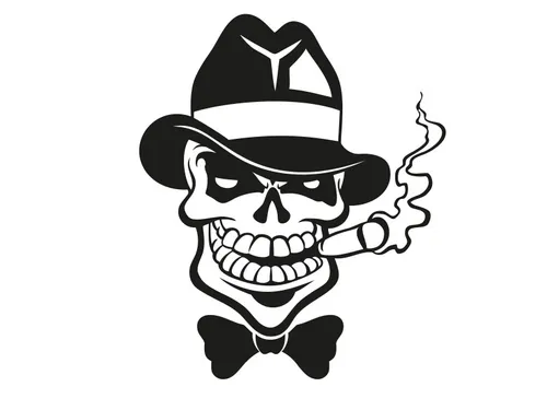 Produktbild Plott Aufkleber Al CApone Totenkopf Mafia Godfather Sticker Tuning Fun Gag