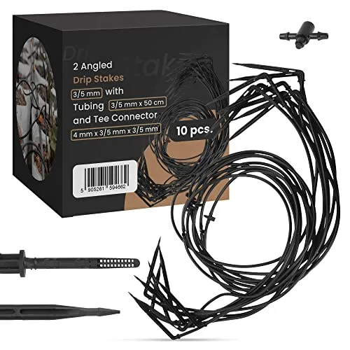Instalguru 10x 2stk Dripper Emitter Ecking Tropfer 2-Wege Verteiler+ Slauch Tropfleitun Mikro-Tropfbewässerungs-Set Bewässerungssystem Tropfsystem für Pflanzen Garten Rasen Gewächshaus