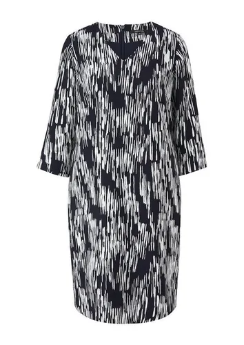 comma Kleid mit Allover Print - Freizeitkleid für Damen mit V-Ausschnitt und stylischem Allover Print, perfekt für lässige Anlässe und den Sommer.