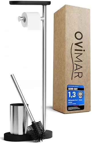 ovimar WC-Garnitur Lagemade, 1-tlg, Edelstahl Silber - Toilettenbürstenhalter aus hochwertigem Edelstahl, modern und elegant – verwandelt Dein Badezimmer in eine Wohlfühloase ohne aufwendige Renovierungen.