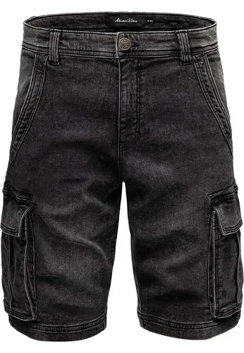 Amaci&Sons Herren Cargoshorts 7040 Schwarz W34 - Stylische Cargoshorts für Herren im Regular Fit, ideal für Freizeit und Sommer. Robuste Baumwollqualität sorgt für hohen Tragekomfort und Langlebigkeit.