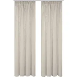 Home Basics Vorhang SOFTY 2er Pack, halbtransparent in taupe - Gardinen aus pflegeleichtem 100% Polyester, ideal für eine stilvolle Fensterdekoration. Mit Multifunktionsband für flexible Aufhängung und modernes Design.