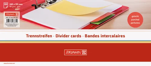 Brunnen Trennstreifen 100er rot 180g/m² 105x240mm gelocht