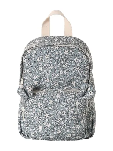 VERTBAUDET Kindergartenrucksack Mädchen mit Bärenohren, Salbeigrün - Süßer Kindergartenrucksack für Mädchen mit Blumenmuster. Praktisches großes Reißverschlussfach und eine vorderseitige Tasche mit Teddybär-Ohren. Ideal für den Alltag mit bequemen, verstellbaren Schultergurten.