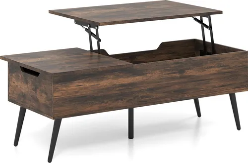 GOPLUS höhenverstellbarer Couchtisch mit Stauraum