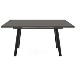 Mäusbacher Esstisch mit Auszug Vitrum 160/210 x 90 cm Glas Grau Anthrazit 160