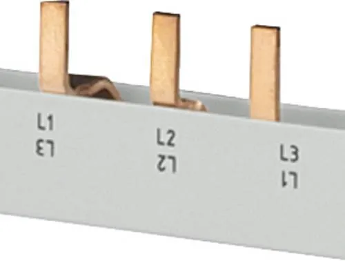 Siemens Dig.Industr. Stiftsammelschiene 5ST3618 - Druckschalter, isolierte Stiftsammelschiene für sichere elektrische Verbindungen, Länge 158 mm, bemessungsdauerstrom 63 A, ideal für industrielle Anwendungen.