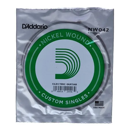D Addario NW042 - Nickel-Einzelsaite für Elektrogitarren, hochwertige Saitenstärke 0,042 Zoll für besten Klang und Spielgefühl