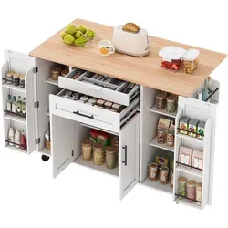 Multifunktionaler Anrichteschrank mit klappbarer Tischplatte und Stauraum