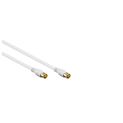 Goobay 10x 62744 F-Quick SAT Antennenkabel (80 dB), 2X geschirmt, 2.5 m, weiß - vergoldet, F-Stecker (Quick) > F-Stecker (Quick) (vollständig geschirmt)