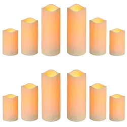 12er Set LED Stumpenkerzen für Innen und Außen