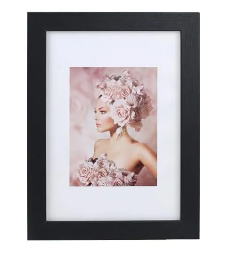 IDEAL TREND Bilderrahmen Holz Rahmen Plexi Acryl Collage Wanddeko Poster quadratisch S215: Farbe: Schwarz | Format: 20x30