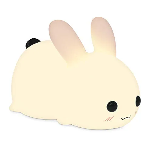 Navaris LED Nachtlicht Snow White Rabbit - mit USB Kabel - dimmbar - süße Nachttischlampe für Kinder - Kinderzimmer Schlummerlicht Lampe Weiß