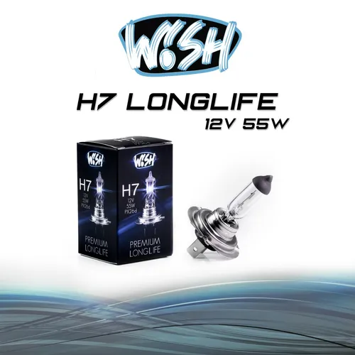 1x Wish® H7 LongLife 12V 55W PX26d Halogen Glühbirne Scheinwerfer Lampe