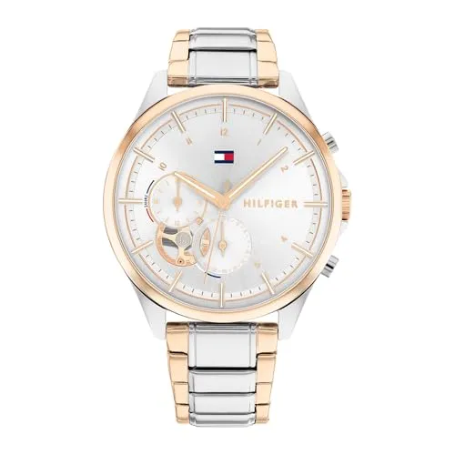 Elegante Damenuhr Tommy Hilfiger 1782415 (Ø 38 mm) - Damenuhren aus Edelstahl, stilvolles Design mit Quarzwerk und Mineral-Kristall, ideal für trendbewusste Frauen.