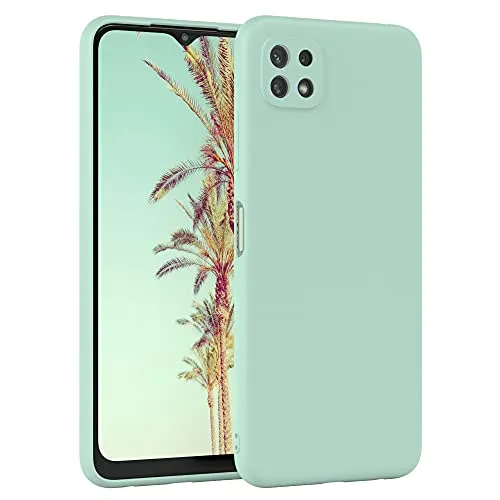 EAZY CASE - Silikonhülle für Galaxy A22 5G Hülle Silikon Case Grün weich stoßfeste Handyhülle Schutzhülle mit Kameraschutz Dünn Premium Schutz Cover TPU Phone Bumper in Pastell Mintgrün Matt