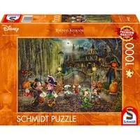 Schmidt Spiele Puzzle Disney, Mickey & Minnie Halloween Fun von Thomas Kinkade, 1000 Puzzleteile, Made in Germany