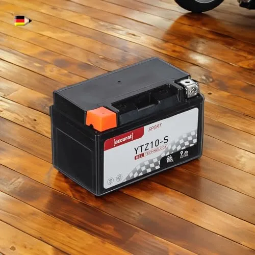 Accurat Motorradbatterie YTZ10-S - 12V, 9Ah, 130A, zyklenfest, wartungsfrei, Gel - Starterbatterie, Batterie in Erstausrüsterqualität für Rasentraktor, Roller, Motorrad, Quad