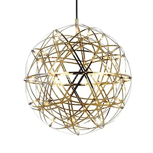 s.luce Atom LED Pendelleuchte Dimmbar - Moderne Hängelampe in Goldfarben, Ø 50cm - Exklusive Lampen für Wohnzimmer und Esstisch - Die dimmbare s.luce Atom Pendelleuchte sorgt für beeindruckende Licht- und Schattenspiele und schafft eine einzigartige Atmosphäre.