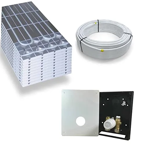 HoWaTech DRY Komplett Set 5/10m² Fußbodenheizung - Innovatives Trockenestrich-System mit 30mm EPS Platten für schnelle Wärme und einfachen Einbau, ideal für Renovierungen und alle Bodenbeläge.