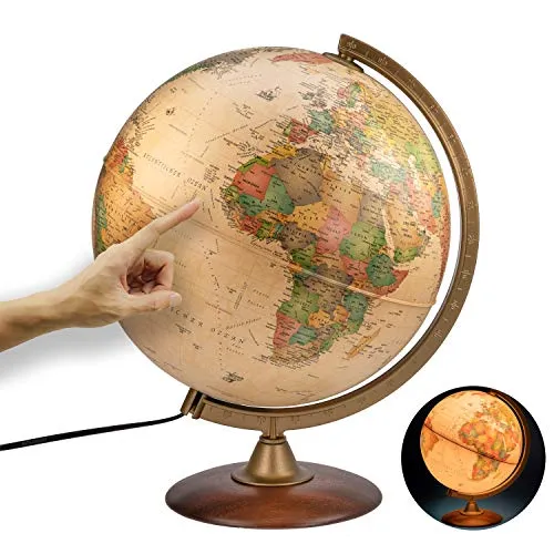 ORBIT Retro Leuchtglobus 30cm – Antiker Stil mit LED