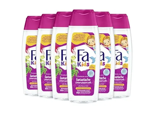 FA Duschgel & Shampoo Kids fantastische Unterwasserwelt süßer Beeren-Duft, 6er Pack (6x 250 ml)
