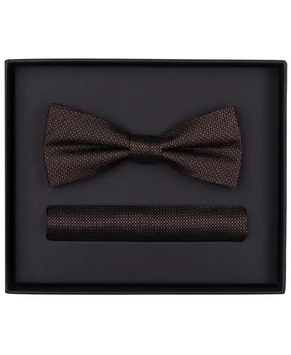 VENTI Set aus Fliege und Einstecktuch gemustert in braun von VENTI