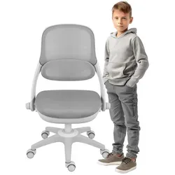 Mark Adler Junior 4.7 Grey Kinder Schreibtischstuhl Ergonomischer Kinderdrehstuhl Fußablage Grau - Grau