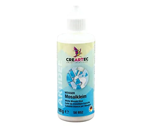 CREARTEC Weißer Mosaiksteinkleber - Ideal zum schnellen Verkleben von Mosaiksteinen - 100 g - Made in Germany