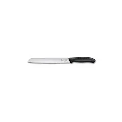 Victorinox Brotmesser Swiss Classic 6.8633.21B - Scharfe Edelstahlklinge - Messer mit 21 cm Wellenschliff-Klinge für perfekten Schnitt von Brot und Brötchen. Ergonomischer Kunststoffgriff, spülmaschinengeeignet und Swiss Made für höchste Qualität.