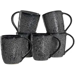 LEONARDO Tasse MATERA, 6-teiliges Keramikset, 430 ml - Thermobehälter mit italienischem Flair, spülmaschinen- und mikrowellengeeignet. Genießen Sie stilvollen Kaffeegenuss im modernen blauen Design, ideal für den täglichen Gebrauch.