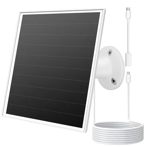 6W Solarpanel für draußen installierte Überwachungskameras mit Micro-USB- und USB-C-Anschluss, Solarladegerät für Akkukameras, kompatibel mit Eufy/Wyze/Reolink, Schnellladung