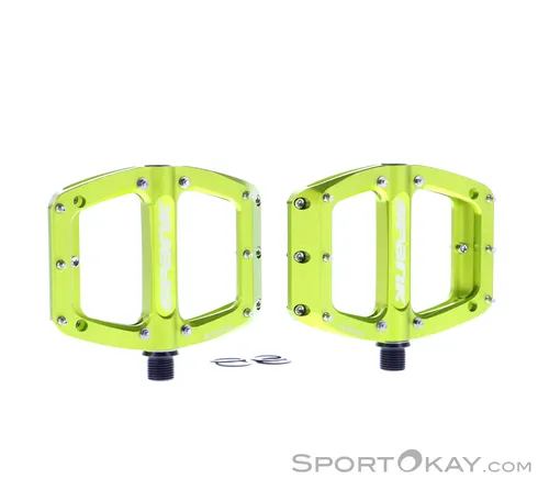 Spank Pedale Spoon Reboot L Green 110 mm - Hochwertige Fahrradpedale - Fahrradpedale mit hochwertiger Verarbeitung, ideal für Schuhgrößen ab 45. Bieten exzellenten Halt durch große Noppen und sind ausgestattet mit langlebigen Japan Ringlagern.