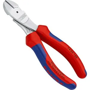 Knipex 74 05 160 Werkstatt Kraft-Seitenschneider 160mm - Professioneller Seitenschneider aus geschmiedetem Chrom-Vanadin-Hochleistungsstahl, ideal für alle Drahtsorten. Hohe Schneidleistung mit geringem Kraftaufwand dank optimalem Schneidenwinkel.
