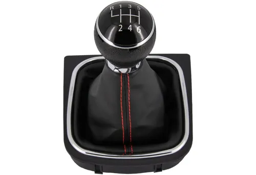 RECAMBO Schalthebel Schaltknauf, Schaltsack, Wahlhebel, Kappe für VW Golf 5 + 6, 2003-2016, Plug & Play, Auto Schalthebel Schaltmanschette, schwarz - chrom