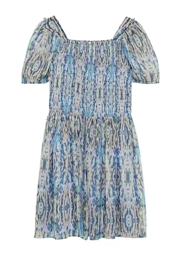 s.Oliver Junior Sommerkleid – Chiffonkleid mit Glitzergarn - Luftiges, kurzes Kleid aus Chiffon mit funkelndem Glitzergarn und Smok-Detail. Ideal für warme Sommertage und besondere Anlässe.