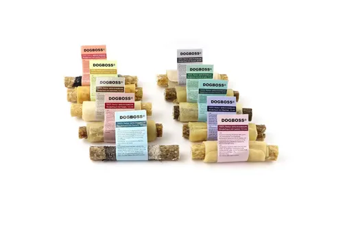 DOGBOSS DOGBOSS 100% Natur gefüllte Kaurollen, hergestellt in EU 10er Probierset 13 cm, 464g